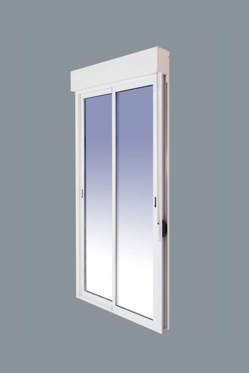 Porta scorrevole in alluminio per balcone con persiana (PVC) 1200x2185 2h (telaio e cassonetto in kit) - immagine 4