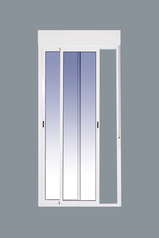 Porta scorrevole in alluminio per balcone con persiana (PVC) 1200x2185 2h (telaio e cassonetto in kit) - immagine 5