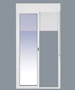 Balconera Aluminio Corredera Con Persiana (PVC) 1400x2185 2 hojas (marco y cajón persiana en kit)