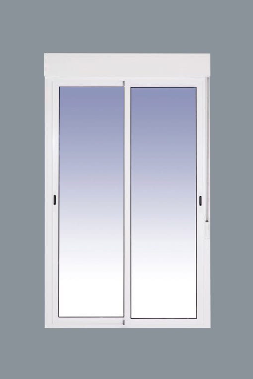 Baie vitrée coulissante en aluminium avec volet (PVC) 1600 x 2185 mm 2 vantaux (cadre et coffre en kit) – Image 3