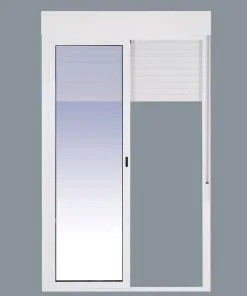 Balconera Aluminio Corredera Con Persiana (PVC) 1600x2185 2 hojas  (marco y cajón persiana en kit)