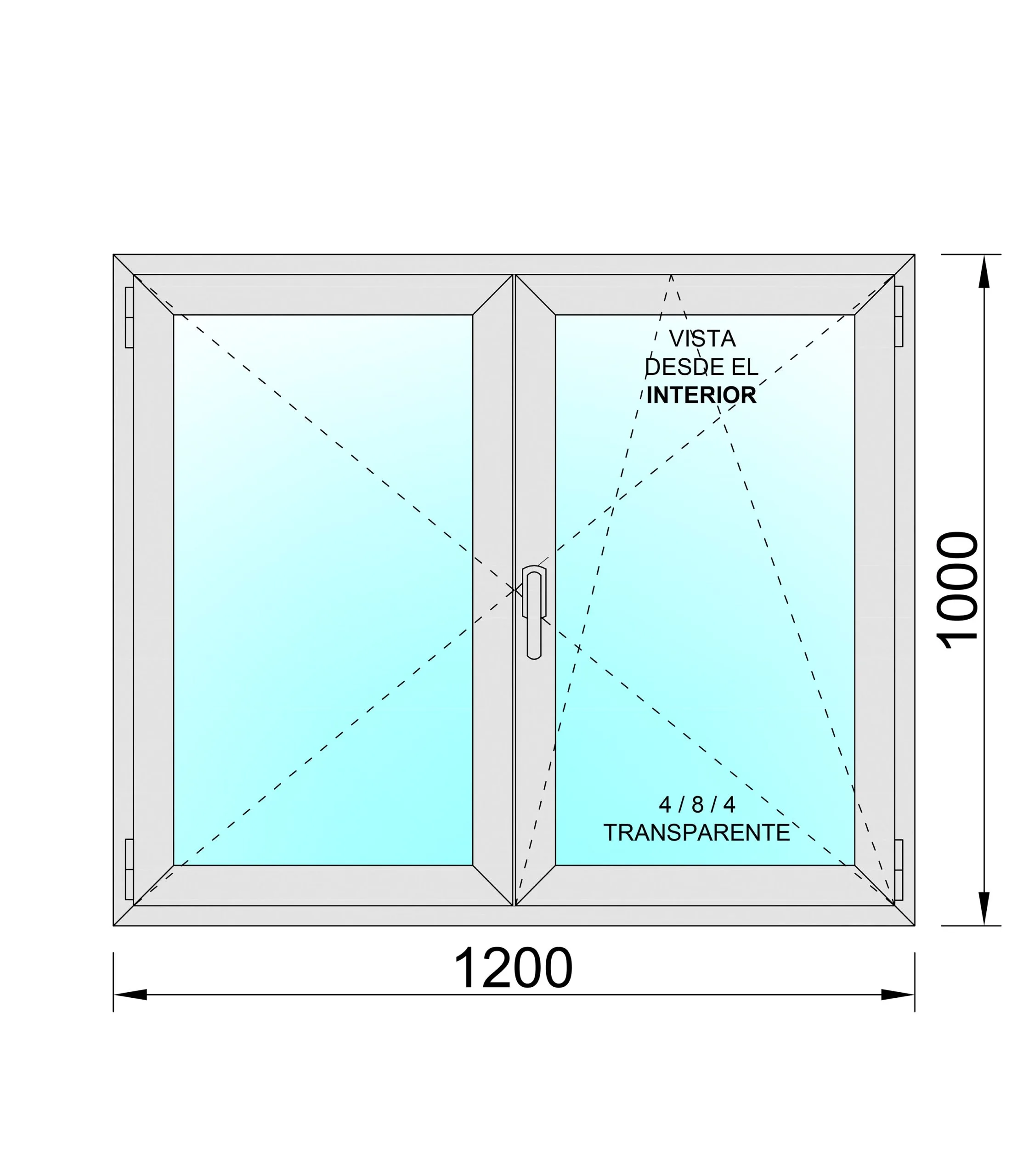 Ventana Aluminio Practicable Oscilobatiente 1200X1000 2h - Imagen 2
