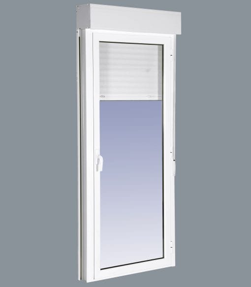 Puerta Balconera Aluminio Practicable Derecha Con Persiana (PVC) 882X2185 1h (guías y cajón persiana en kit) - Imagen 3