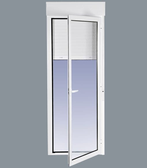 Puerta Balconera Aluminio Practicable Derecha Con Persiana (PVC) 882X2185 1h (guías y cajón persiana en kit) - Imagen 4
