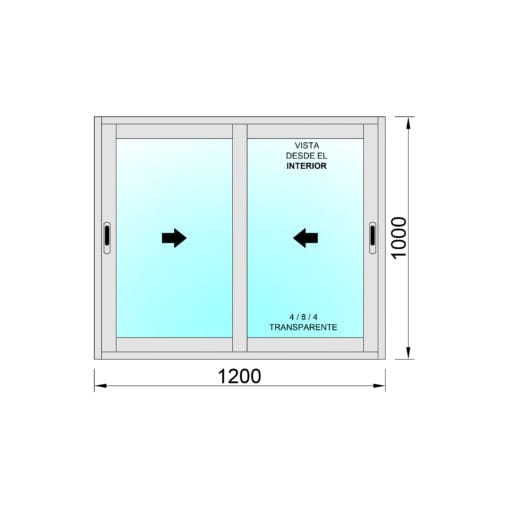 Ventana Aluminio Corredera 1200X1000 2h - Imagen 2