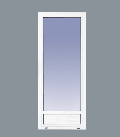 Puerta Balconera Aluminio Practicable Derecha 800X2000 1h con Rejilla y cristal Mate - Imagen 4