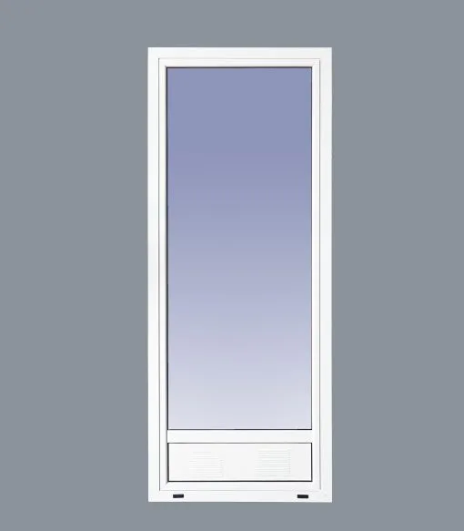 Puerta Balconera Aluminio Practicable Izquierda 800X2000 1h con Rejilla y cristal mate - Imagen 4