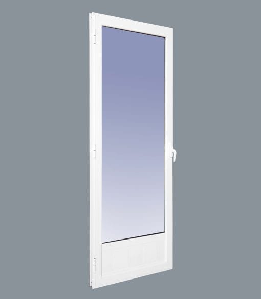 Puerta Balconera Aluminio Practicable Izquierda 800X2000 1h con Rejilla y cristal mate - Imagen 3