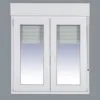 Ventana PVC Practicable Oscilobatiente 2 hojas con Persiana (PVC) 1000X1355