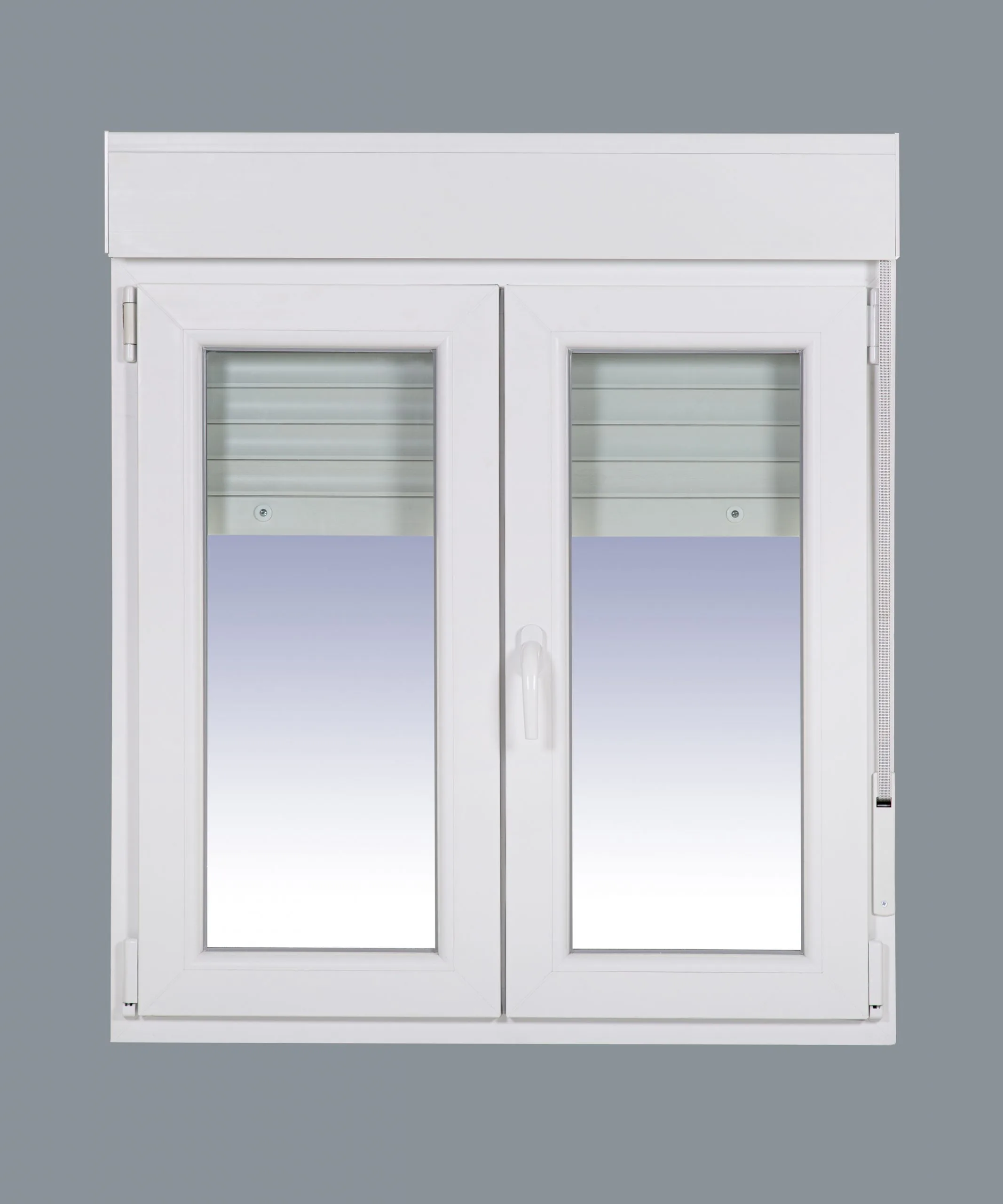 Ventana PVC Practicable Oscilobatiente 2 hojas con Persiana (PVC) 1200X1355