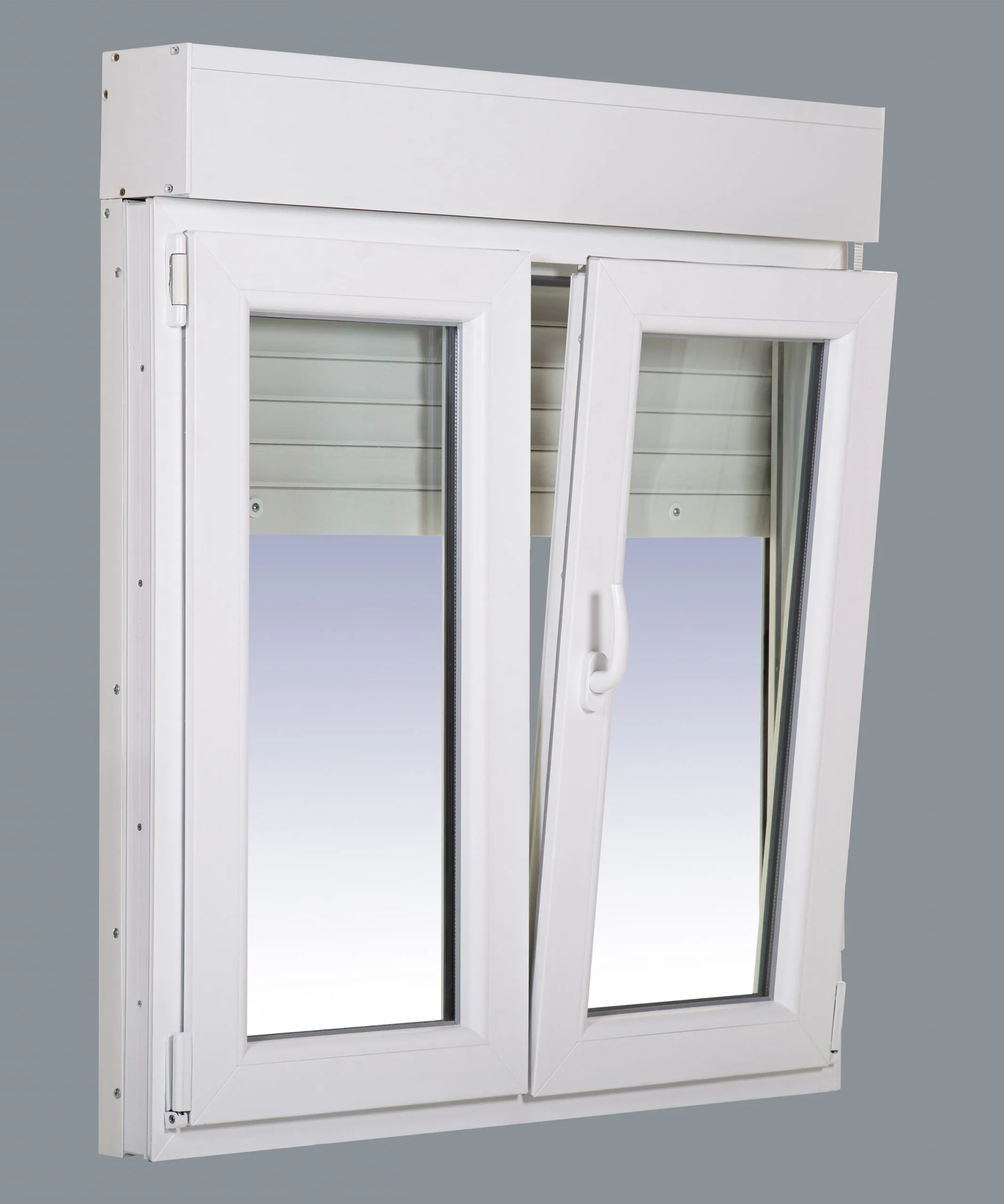 Ventana PVC Practicable Oscilobatiente 2 hojas con Persiana Motorizada 1200X1355 con Mosquitera Enrollable - Imagen 6