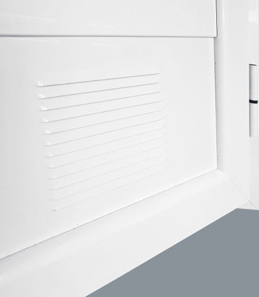 Puerta Balconera Aluminio Practicable Derecha 800X2000 1h con Rejilla y cristal Mate - Imagen 5