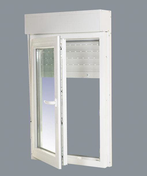 Ventana PVC Practicable Oscilobatiente Izquierda con Persiana Motorizada 700X1155 1hoja con Mosquitera Enrollable - Imagen 7