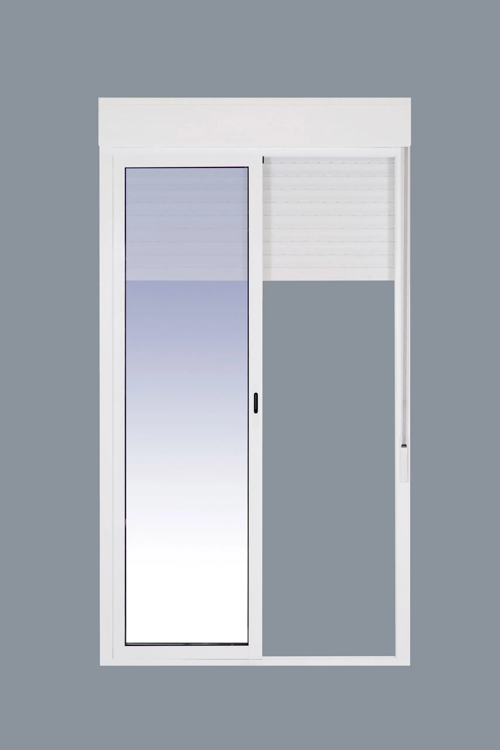 Balconera Aluminio Corredera Con Persiana (PVC) 1500x2185 2h (marco y cajón persiana en kit)