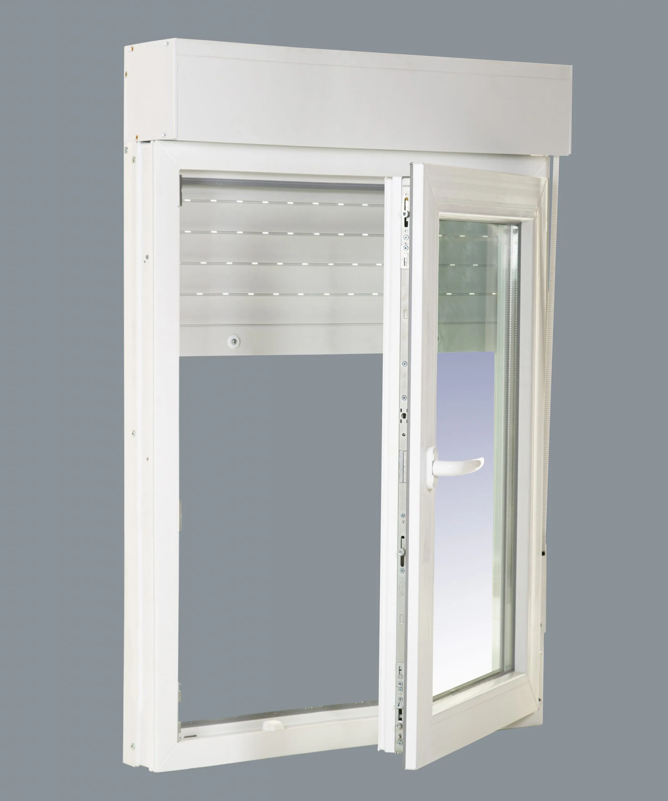 Ventana PVC Practicable Oscilobatiente Derecha con Persiana Motorizada 800X1155 1hoja con Mosquitera Enrollable - Imagen 7