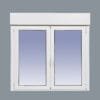 Ventana Aluminio RPT 45 Practicable Oscilobatiente 1200X1155  2 hojas con persiana motorizada y lamas de aluminio