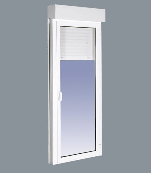 Balconera Aluminio RPT Practicable Oscilobatiente Derecha  Persiana motorizada y lamas de aluminio 800X2185 1hoja   (Guías y cajón persiana en kit) - Imagen 3