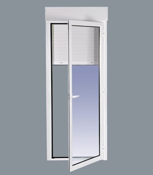 Balconera Aluminio RPT Practicable Oscilobatiente Derecha  Persiana motorizada y lamas de aluminio 800X2185 1hoja   (Guías y cajón persiana en kit) - Imagen 4