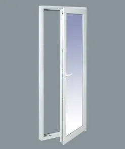 Balconera PVC Practicable Derecha 800X2000 1h con Manivela Pasada y Cerradura con 3 juegos de llaves y peana inferior - Imagen 5