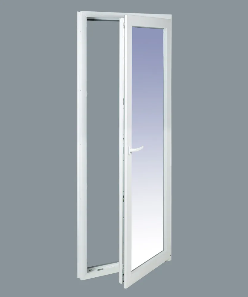 Balconera PVC Practicable Derecha 800X2000 1h con Manivela Pasada y Cerradura con 3 juegos de llaves y peana inferior - Imagen 5