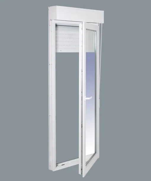 Balconera PVC Practicable Oscilobatiente Derecha con Persiana (PVC) 800X2185 1h (marco y cajón persiana en kit) - Imagen 4