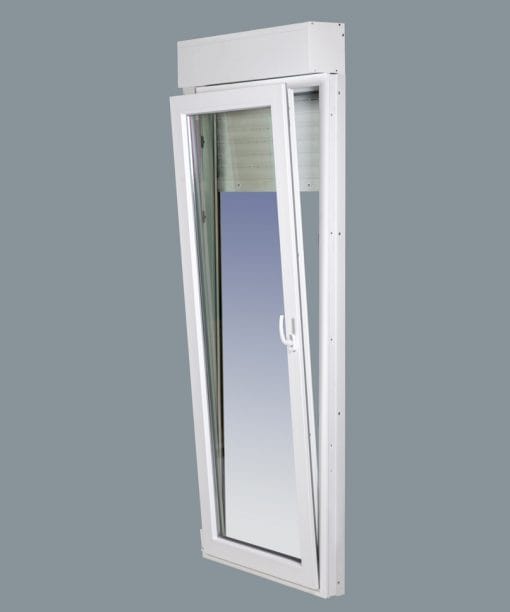 Balconera PVC Practicable Oscilobatiente Izquierda con Persiana Motorizada (PVC) 800X2185 1h (marco y cajón persiana en kit) Y Mosquitera Plisada - Imagen 4