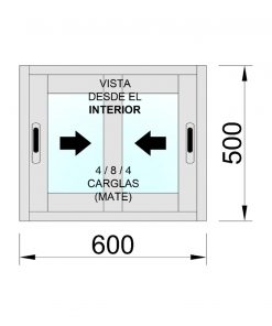 Ventana Aluminio Corredera 800X800 2 hojas con mosquitera – VENTANASTOCK .ES