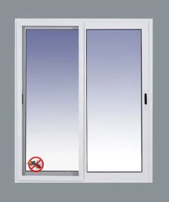 Ventana Aluminio Corredera 1000X1200 2 hojas con mosquitera