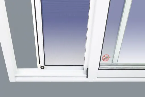 Janela de correr de alumínio com persiana (PVC) 1200x1355 2 folhas com mosquiteiro - Imagem 4