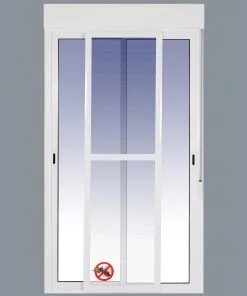 Balconera Aluminio Corredera Con Persiana (PVC) 1400x2185 2 hojas (marco y cajón persiana en kit) Con Mosquitera - Imagen 3