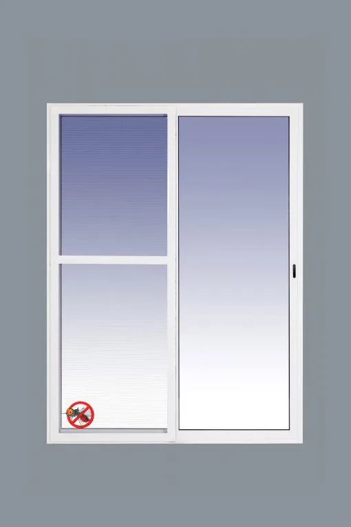 Balcone scorrevole alluminio 1500X2000 2 ante con zanzariera (telaio predisposto in kit)