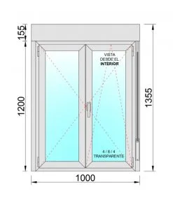 Ventana Aluminio Practicable Oscilobatiente Con Persiana (PVC) 1000X1355 2h - Imagen 2