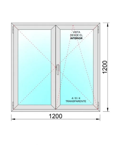 Aluminum Casement Window, Tilt and Turn, 1200x1200, 2h - Image 2