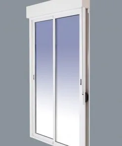 Balconera Aluminio Corredera Con Persiana (PVC) 1400x2185 2 hojas (marco y cajón persiana en kit) Con Mosquitera - Imagen 4