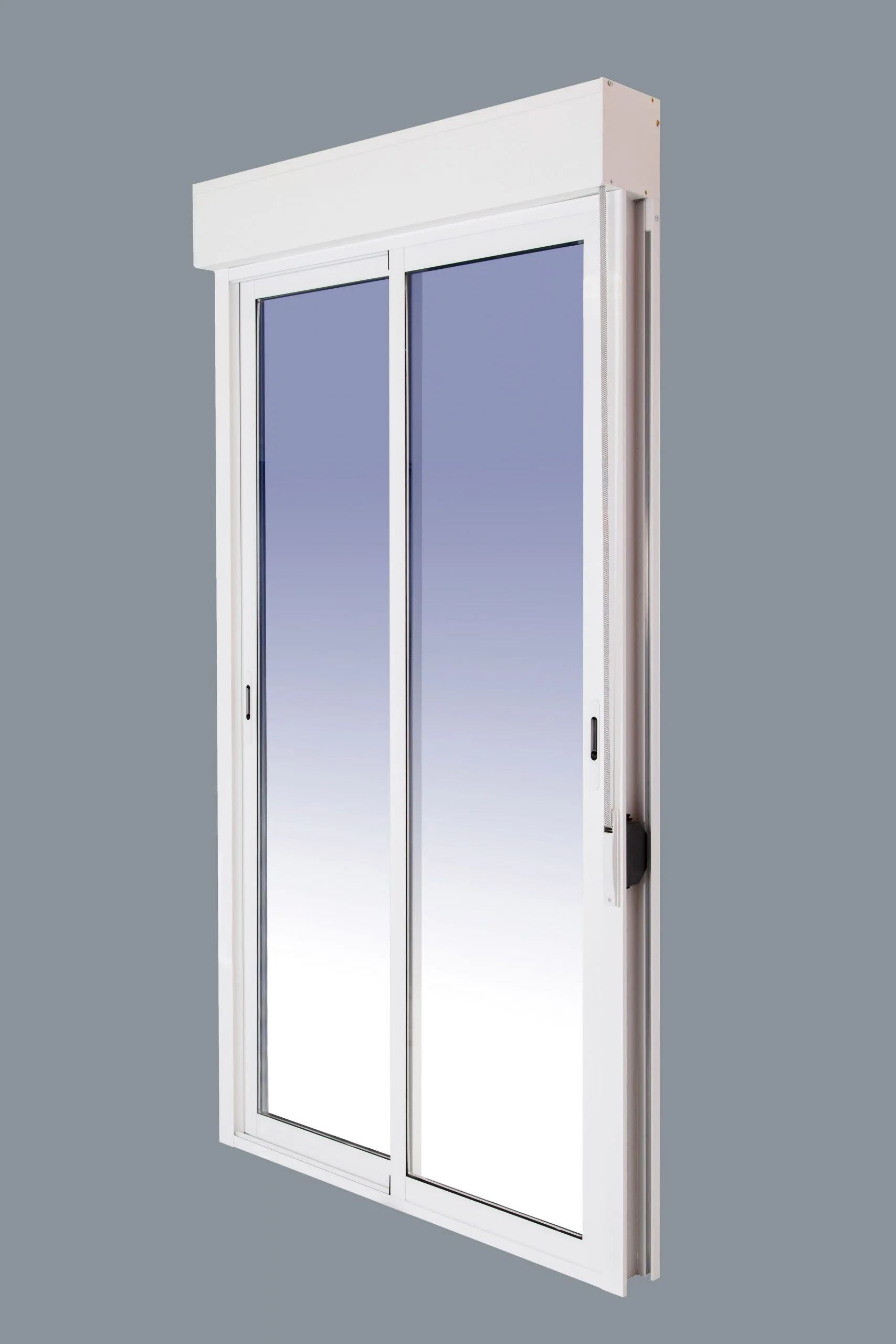 Balconera Aluminio Corredera Con Persiana (PVC) 1400x2185 2 hojas (marco y cajón persiana en kit) Con Mosquitera - Imagen 4