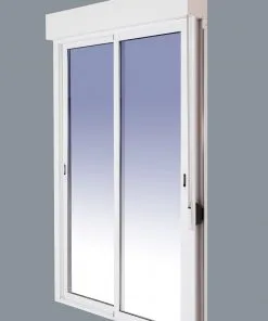 Balconera Aluminio Corredera Con Persiana (PVC) 1600x2185 2 hojas  (marco y cajón persiana en kit) Con Mosquitera - Imagen 4