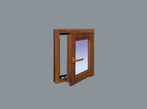 Ventana PVC Practicable Oscilobatiente Derecha 500X600 1h con vidrio Carglass COLOR ROBLE - Imagen 3