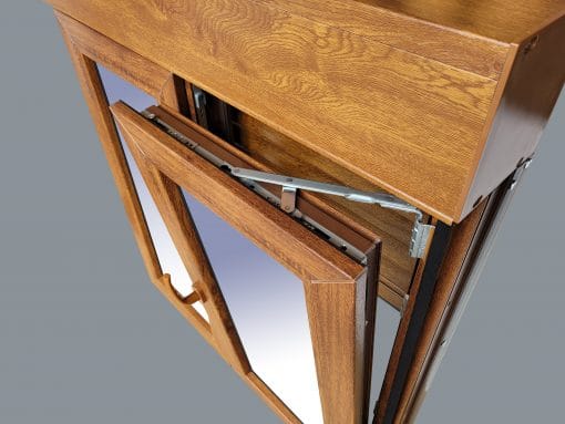 Ventana PVC Practicable Oscilobatiente 2 hojas con Persiana (PVC) 1000X1155 COLOR ROBLE - Imagen 7