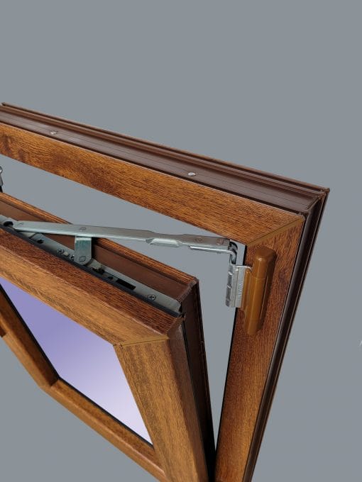 Ventana PVC Practicable Oscilobatiente Izquierda 500X600 1h con vidrio Carglass COLOR ROBLE - Imagen 6