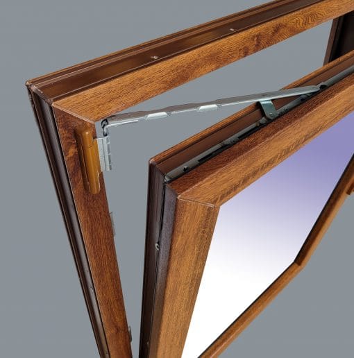 Finestra in PVC con anta ribalta a sinistra 800x1000 1h colore rovere - Immagine 7