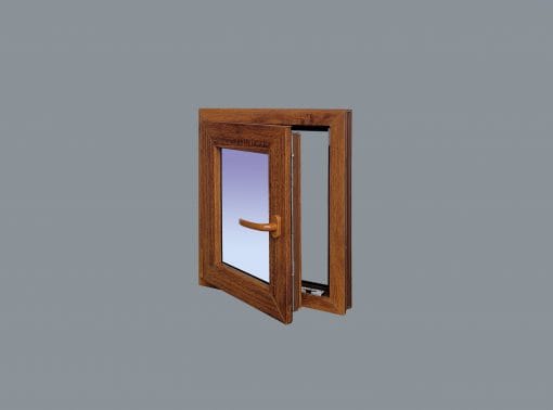 Ventana PVC Practicable Oscilobatiente Izquierda 500X600 1h con vidrio Carglass COLOR ROBLE - Imagen 3