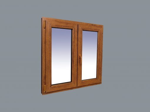 Janela de PVC oscilobatente, 2 folhas, 1000x1000, cor carvalho - Imagem 5