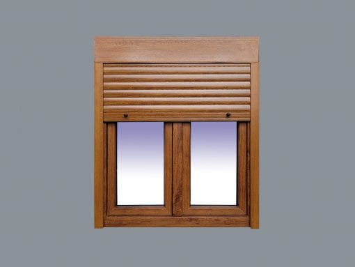 Ventana PVC Practicable Oscilobatiente 2 hojas con Persiana (PVC) 1000X1155 COLOR ROBLE - Imagen 5