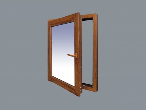 Finestra in PVC con anta ribalta a sinistra 800x1000 1h colore rovere - Immagine 4