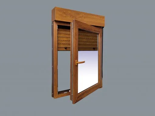 Ventana PVC Practicable Oscilobatiente Derecha con Persiana 800X1155 1hoja COLOR ROBLE - Imagen 3