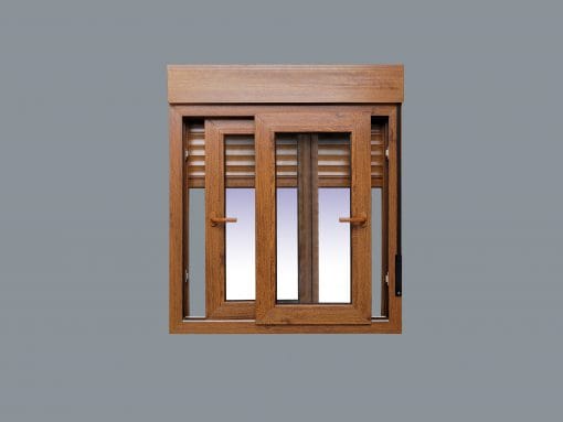 Janela de correr em PVC com persiana (PVC) 1000x1155 2h COR CARVALHO - Imagem 4