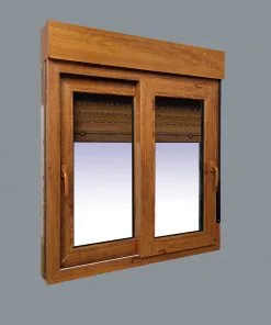 Ventana PVC Corredera Con Persiana (PVC) 1000x1155 2h COLOR ROBLE