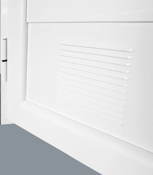 Puerta Balconera Aluminio Practicable Izquierda 800X2000 1h con Rejilla y cristal mate - Imagen 5