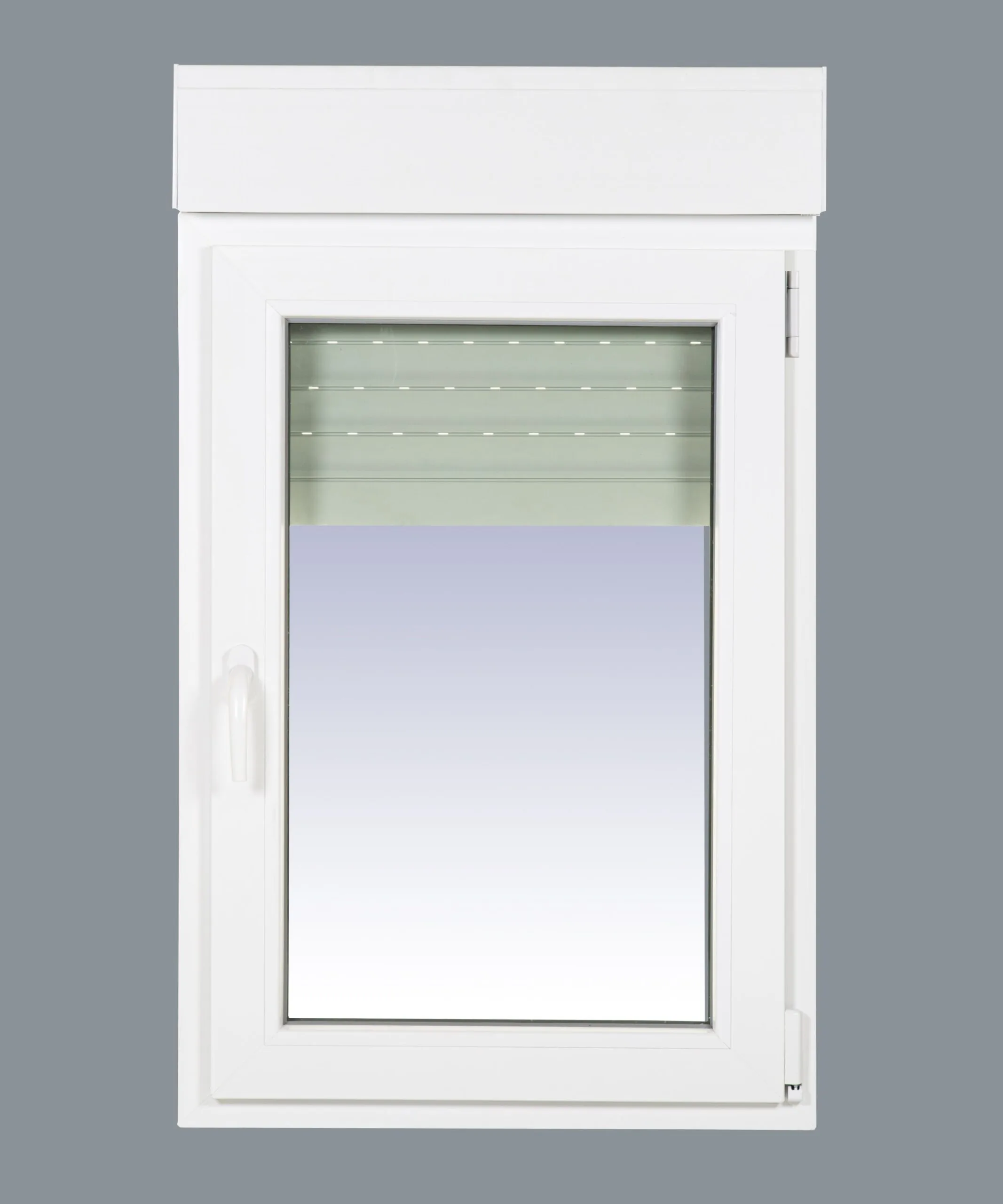 Ventana PVC Practicable Oscilobatiente Derecha con Persiana Motorizada 800X1155 1hoja con Mosquitera Enrollable